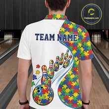 Load image into Gallery viewer, Custom Colorful Puzzles Autism Awareness Bowling Men Polo Shirt, Autism Acceptance Shirt IPHW11199