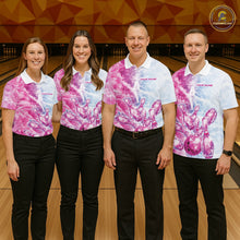 Load image into Gallery viewer, Custom Blue And Pink Ice Crystal Bowling Team Shirts, Bowling League Shirt Bowling Jerseys Multi Styles IPHW10422