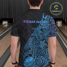 Load image into Gallery viewer, Custom Blue And Purple Polynesian Tribal Turtle Bowling Men Polo Team Shirts Outfit IPHW10982