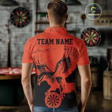 Load image into Gallery viewer, Custom Grunge Orange Eagle Dart Team Men Polo Shirts, Vintage Dart Uniform Players Outfit IPHW9966