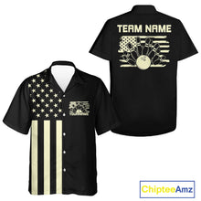 Load image into Gallery viewer, Custom Vintage US Flag Patriotic Bowling Button Up Team Shirt For Men And Women IPHW10086