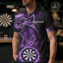 Load image into Gallery viewer, Custom Purple Lightning Dragon Darts Men Polo Shirts, Dragon Darts Team Jersey IPHW10385