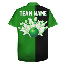 Load image into Gallery viewer, Green and Black retro vintage Bowling Hawaiian Shirt custom Bowling team jerseys NQS11564