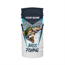 Load image into Gallery viewer, Personalized Largemouth Bass fishing Tournament Long Sleeve Fishing Shirts, Bass Fishing Jersey | Blue NQS9224