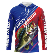 Load image into Gallery viewer, Custom Bass Fishing Long Sleeve Tournament Shirts, Red White And Blue Colors Bass Fishing Jerseys IPHW6312