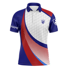 Load image into Gallery viewer, Red white and blue Mens golf polo shirts custom mens golf shirts, personalized golf gifts NQS5688