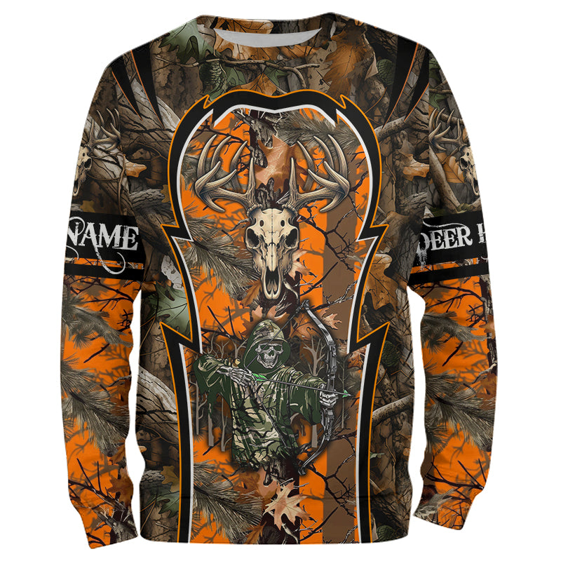 Deer Hunting orange camo Custom Name 3D All over print shirts, personalized deer hunting apparel NQS819