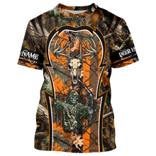 Load image into Gallery viewer, Deer Hunting orange camo Custom Name 3D All over print shirts, personalized deer hunting apparel NQS819