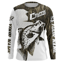 Load image into Gallery viewer, Crappie Fishing Long Sleeve Tournament Fishing Shirts, Custom Crappie Fishing Jerseys |Brown Camo IPHW6339