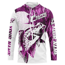 Load image into Gallery viewer, Crappie Fishing Long Sleeve Tournament Fishing Shirts, Custom Crappie Fishing Jerseys |Pink Camo IPHW6340