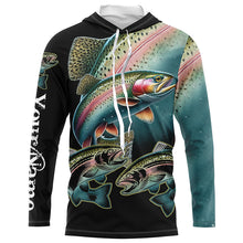 Load image into Gallery viewer, Rainbow Trout Fishing Customize Name UV protection long sleeves fishing shirt, gifts for fishing lover NQS1790