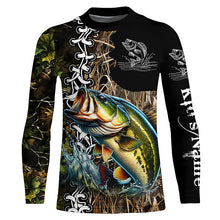 Load image into Gallery viewer, Largemouth bass Fishing Camo Customize Name 3D All Over print shirts personalized fishing apparel NQS441