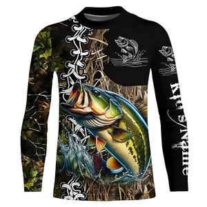 Largemouth bass Fishing Camo Customize Name 3D All Over print shirts personalized fishing apparel NQS441