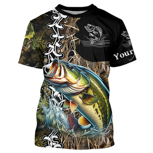 Largemouth bass Fishing Camo Customize Name 3D All Over print shirts personalized fishing apparel NQS441