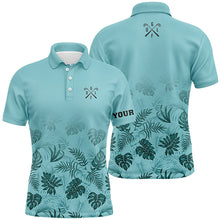 Load image into Gallery viewer, Green tropical Mens golf polo shirts custom funny mens golf shirts NQS5708