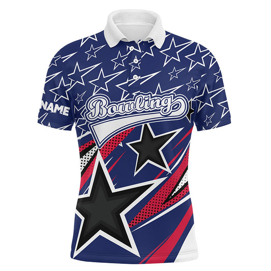 Custom Blue bowling shirt for bowling – personalized team jersey front view