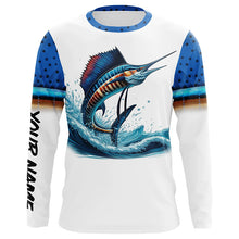 Load image into Gallery viewer, Sailfish Fishing Scales Custom long sleeve Fishing Shirt, personalized Sailfish fishing apparel NQS579