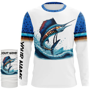 Sailfish Fishing Scales Custom long sleeve Fishing Shirt, personalized Sailfish fishing apparel NQS579