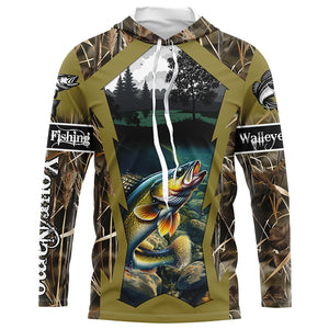 Walleye Fishing Customize Camo 3D All Over Printed Shirts Personalized Gift NQS456