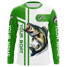 Load image into Gallery viewer, Largemouth bass fishing Customize name and boat name fishing shirts for men, custom fishing apparel NQS3073