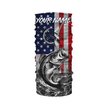 Load image into Gallery viewer, American Flag Bass Fish hook Custom long sleeve performance Fishing Shirts, Bass Fishing jerseys NQS5502