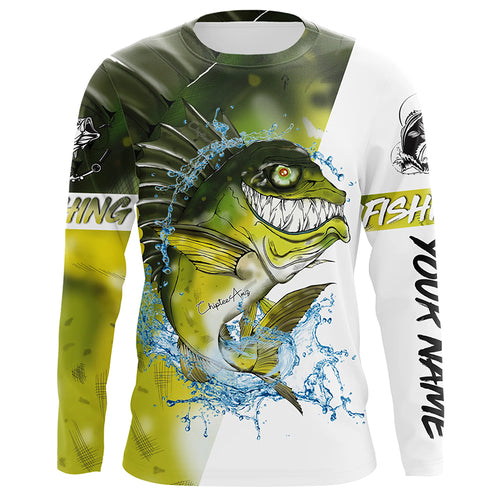 Angry Bass fishing Custom sun protection Long sleeve Fishing Shirts, Personalized Bass Fishing jerseys NQS5514