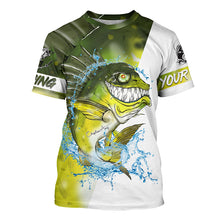 Load image into Gallery viewer, Angry Bass fishing Custom sun protection Long sleeve Fishing Shirts, Personalized Bass Fishing jerseys NQS5514