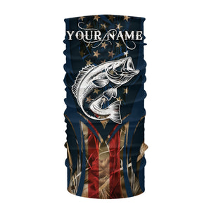 Largemouth Bass Fishing 3D American Flag Customize name UV Protection Bass Fishing Camo Jerseys NQS491