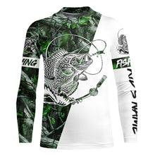 Load image into Gallery viewer, Crappie Fishing Green Camo fishing Tattoo Custom Name sun protection long sleeve fishing shirts for men NQS593