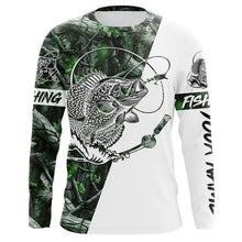 Load image into Gallery viewer, Crappie Fishing Green Camo fishing Tattoo Custom Name sun protection long sleeve fishing shirts for men NQS593