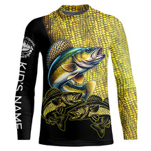 Load image into Gallery viewer, Walleye fishing customize name all over print shirts personalized fishing gift NQS228