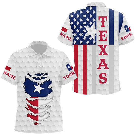 Texas American flag Kid golf polo shirts custom white golf ball skin patriot golf apparel for Kid NQS7523