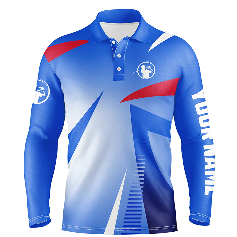 Personalized men's golf polo custom name sport best mens golf wear, golfing gifts | Blue NQS5559