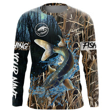 Load image into Gallery viewer, Catfish Fishing Camo Custom name Long sleeve fishing shirts, Catfish Fishing Jerseys NQS617