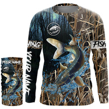 Load image into Gallery viewer, Catfish Fishing Camo Custom name Long sleeve fishing shirts, Catfish Fishing Jerseys NQS617