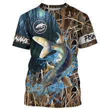 Load image into Gallery viewer, Catfish Fishing Camo Custom name Long sleeve fishing shirts, Catfish Fishing Jerseys NQS617