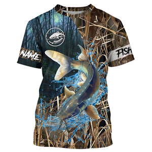 Catfish Fishing Camo Custom name Long sleeve fishing shirts, Catfish Fishing Jerseys NQS617