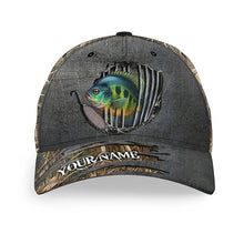 Load image into Gallery viewer, Bluegill fishing camo Custom fishing hat Unisex Fishing Baseball Angler hat cap NQS4200