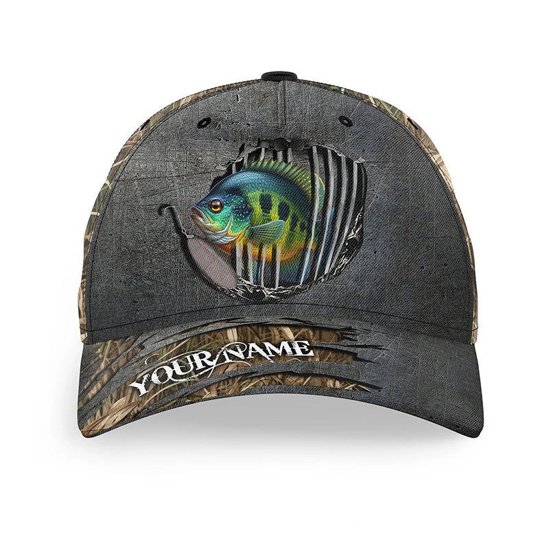 Bluegill fishing camo Custom fishing hat Unisex Fishing Baseball Angler hat cap NQS4200