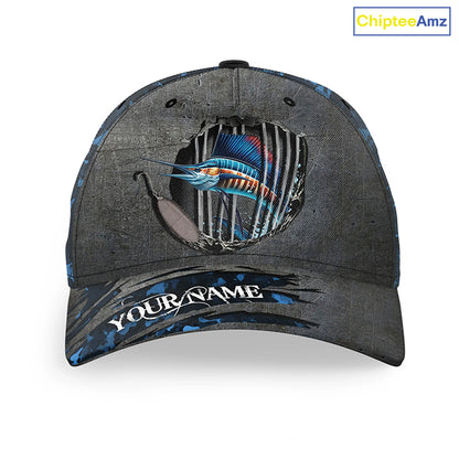 Sailfish fishing sea camo Custom fishing hat Unisex Fishing Baseball Angler hat cap NQS4202