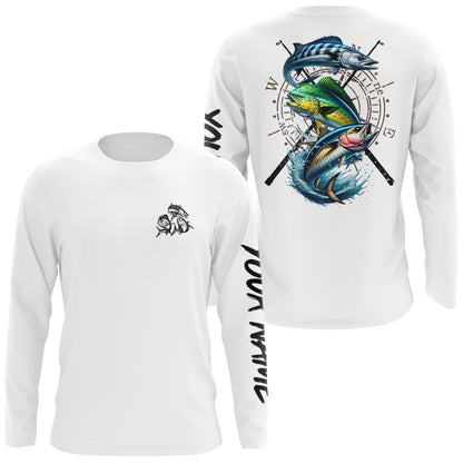Personalized offshore Fishing jerseys, Mahi mahi, Wahoo, Tuna Long Sleeve tournament fishing shirts NQS6226