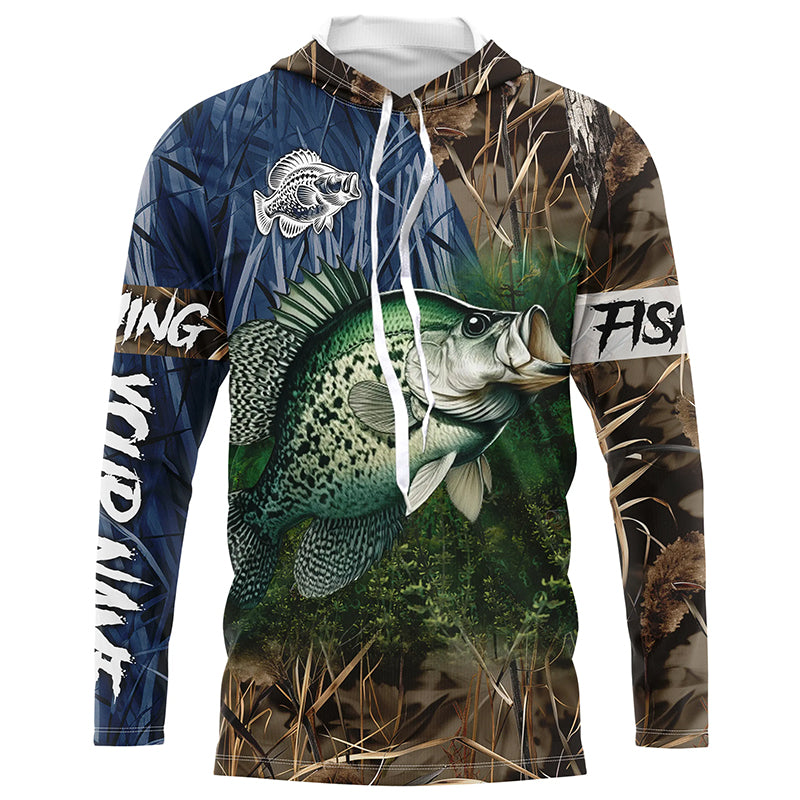 Crappie Fishing camo fishing team shirts, custom Performance Long Sleeve fishing shirts - NQS1260