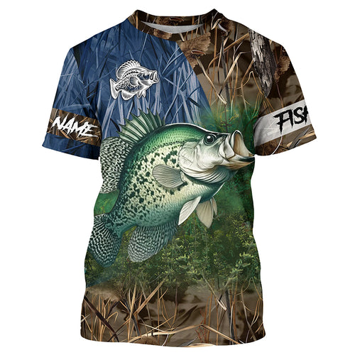 Crappie Fishing camo fishing team shirts, custom Performance Long Sleeve fishing shirts - NQS1260