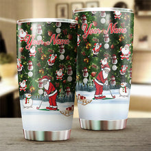 Load image into Gallery viewer, Santa golf Christmas pattern Custom Stainless Steel Tumbler Cup personalized Christmas golf gifts NQS6913