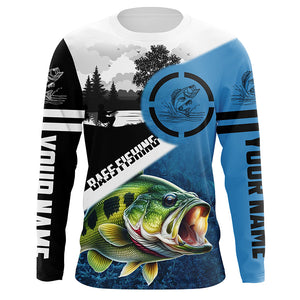 Largemouth Bass Fishing Blue performance fishing shirt custom name lon –  ChipteeAmz