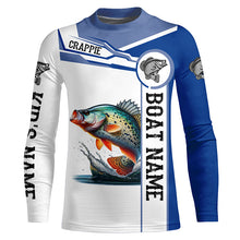 Load image into Gallery viewer, Crappie fishing UV protection Customize name and boat name crappie tournament shirts NQS3014