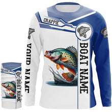 Load image into Gallery viewer, Crappie fishing UV protection Customize name and boat name crappie tournament shirts NQS3014