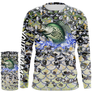 Crappie Fishing crappie scales customize name performance UV protection long sleeves fishing shirts NQS4834