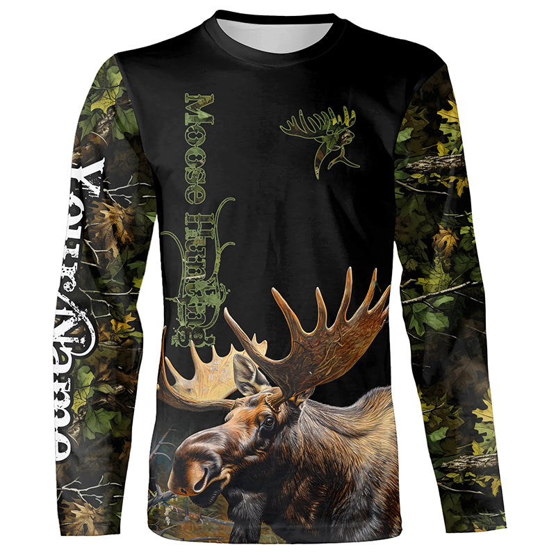 Moose Hunting Green Camo 3D All Over print shirts personalized hunting apparel NQS534