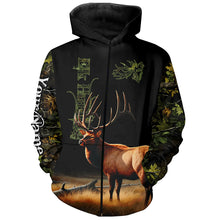 Load image into Gallery viewer, Elk Hunting Green tree Camo 3D All Over print shirts personalized hunting apparel for Elk hunters NQS535